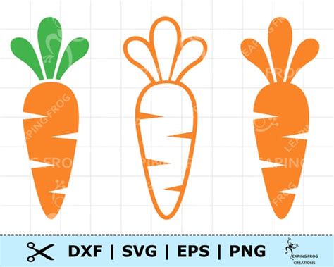 Orange Carrot SVG PNG DXF Eps. Three Easter Carrots. Cricut - Etsy