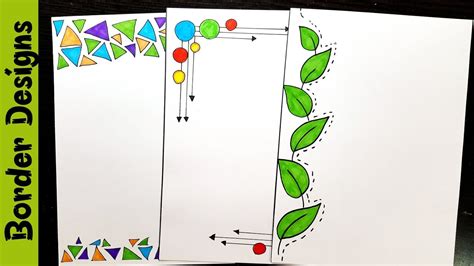 Simple Border Designs To Draw On Paper Decoration Of Chart Paper Border