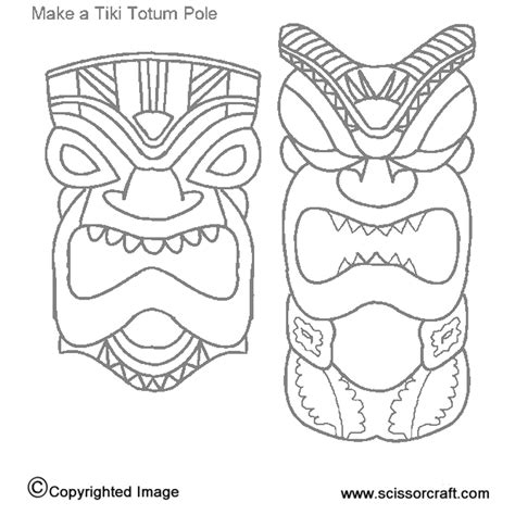 Printable Tiki Mask Coloring Pages Sketch Coloring Page