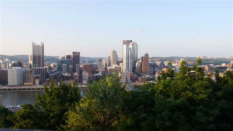 Pittsburgh sunrise photo from the west end overlook, pittsburgh print, pittsburgh canvas, pittsburgh skyline, pittsburgh picture. PITTSBURGH, PA - Circa May, 2013 - Tourists Gather On An ...