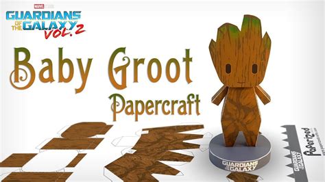 Guardians Of The Galaxy Vol 2 Baby Groot Papercraft In 2021 Paper