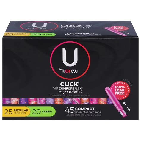 U By Kotex Click Compact Regularsuper Tampons Shop Tampons At H E B