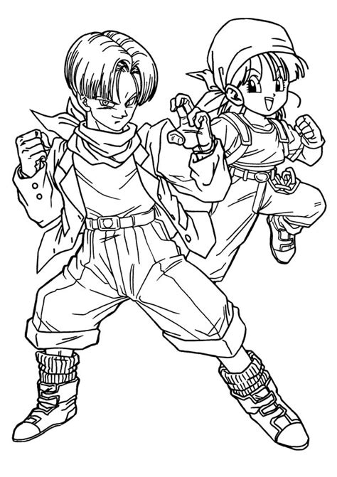 This time we will attach a coloring pages of one of the most legendary and worldwide manga and anime, especially if it isn't dragon ball! Cute Trunks And Bulma Form In Dragon Ball Z Coloring Page ...