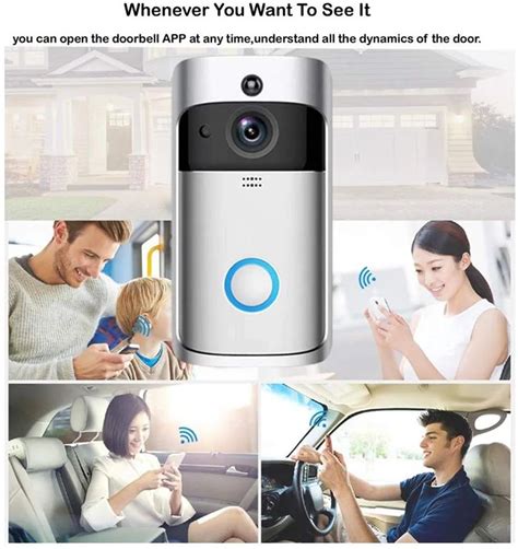 WiFi Video Doorbell Camera HD P Wireless Home Smart Security Cam With Dwith Two Way Talk