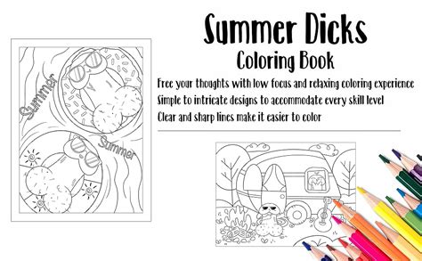 Summer Dicks Coloring Book Naughty Cock In Funny Summer