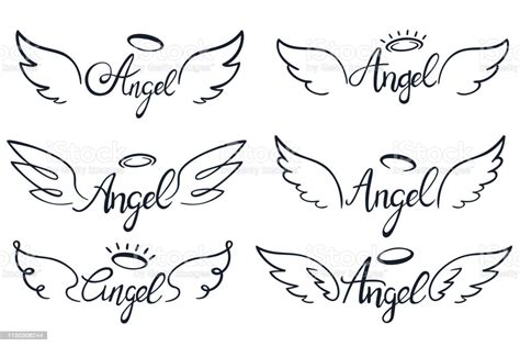 Angel Wings Lettering Heaven Wing Heavenly Winged Angels