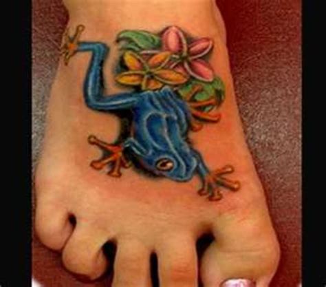 Cute Frog On Lily Pad Tattoo