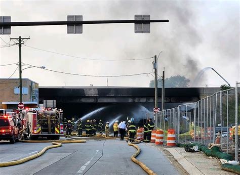 Photos Tanker Fire Causes Philadelphia I 95 Bridge Collapse The