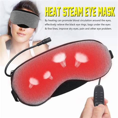 eye mask temperature control usb heat steam dry tired compress heating hot pad flannel removable