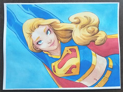 Supergirl Watercolor In Amy Reeders Original Art Sold Comic Art