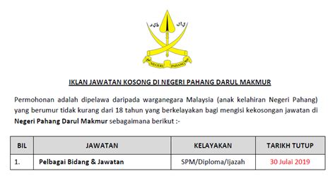 47 likes · 3 talking about this. Jawatan Kosong di Negeri Pahang Darul Makmur - Kelayakan ...