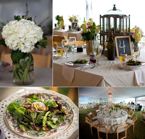 Elegant Outdoor Wedding Catering Tablescapes And Mason Jar Centerpieces