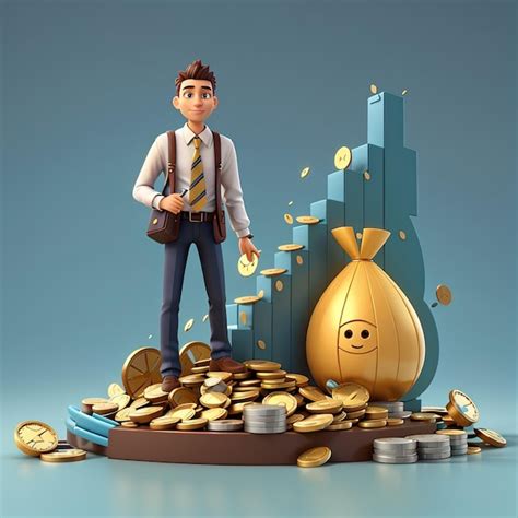 Premium Photo Concept Of Finance 3d Character Illustration