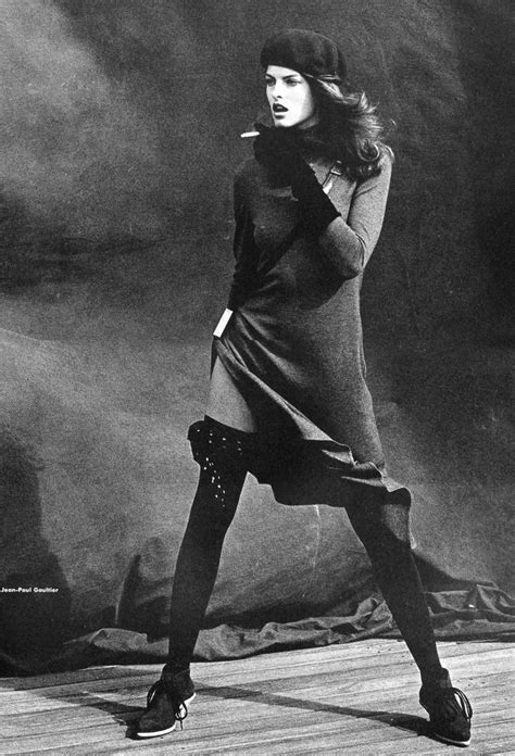 1987 Linda Evangelista In Jean Paul Gaultier By Peter Lindbergh White