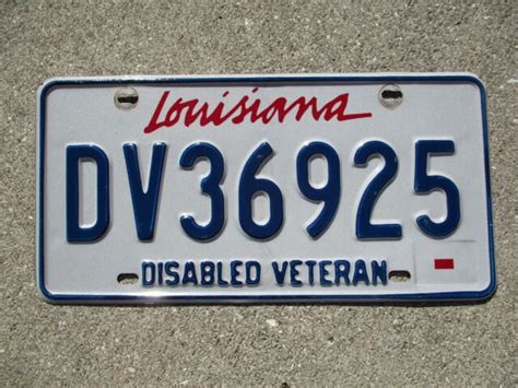 Louisiana Disabled Veteran License Plate 36925 Ebay
