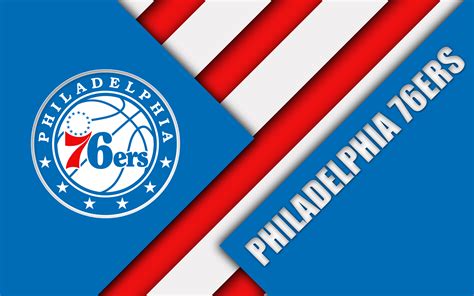 76ers black and white logo. Download wallpapers Philadelphia 76ers, 4k, logo, material ...