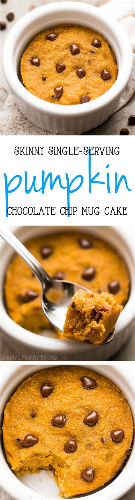 Skinny Single Serving Pumpkin Chocolate Chip Mug Cake Amys Healthy Baking