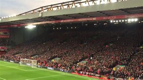 Liverpool Fans At Anfield Stadium Sing To Mohammed Salah After His Goal