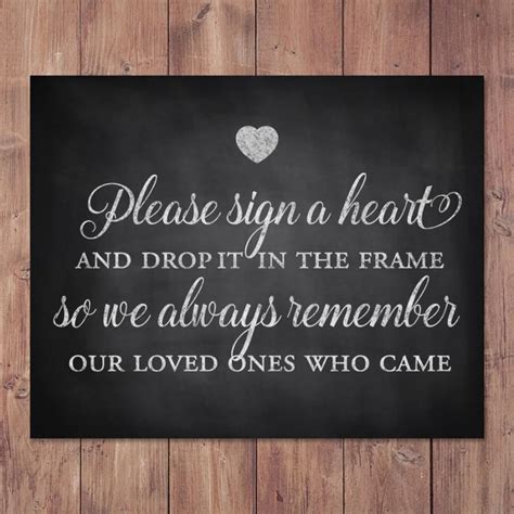 Rustic Wedding Guest Book Sign Please Sign A Heart And Drop It In The