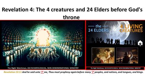 Revelation 4 The 4 Creatures And 24 Elders Before Gods Throne The