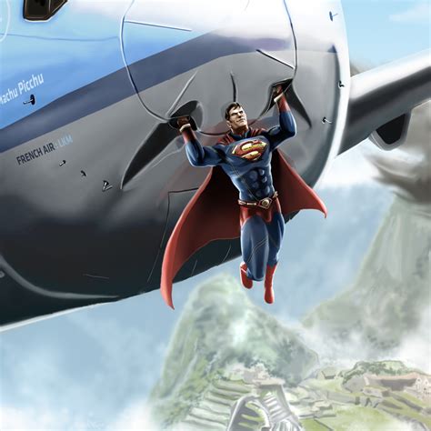 2048x2048 Superman Saves Jet Ipad Air Hd 4k Wallpapersimages