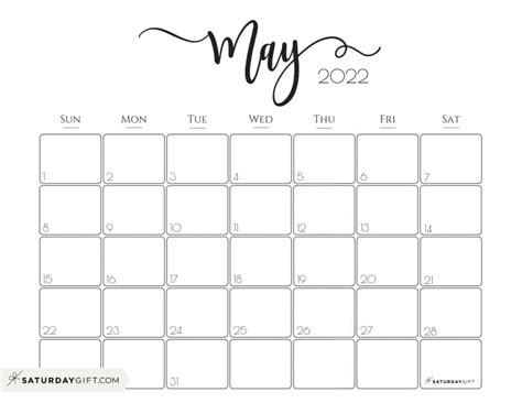 May Calendar Cute And Free Printable May 2022 Calendar Designs
