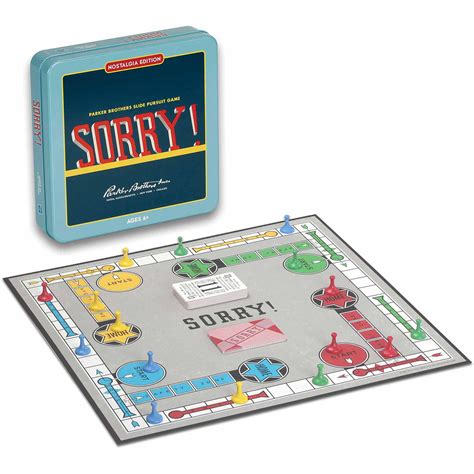 Sorry Board Game Nostalgia Edition Game Tin
