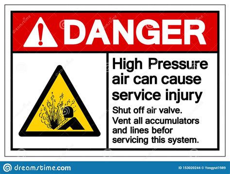 Danger High Pressure Air Can Cause Service Injury Symbol