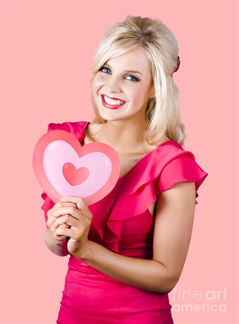 Woman Holding A Pink Heart Shape Photograph By Jorgo Photography Fine Art America
