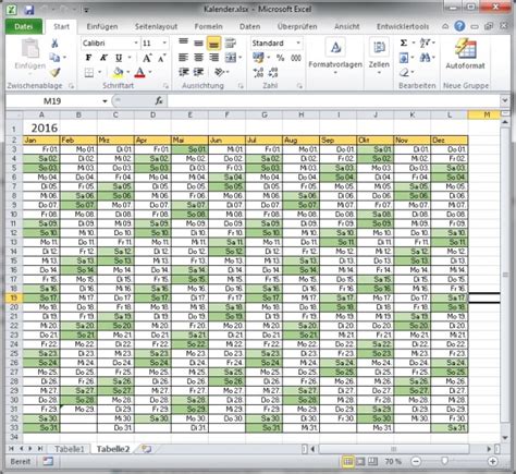 Einen Jahreskalender Mit Excel Erstellen Netticle Education