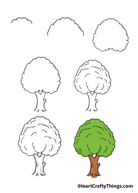 Tree Drawing How To Draw A Tree Step By Step