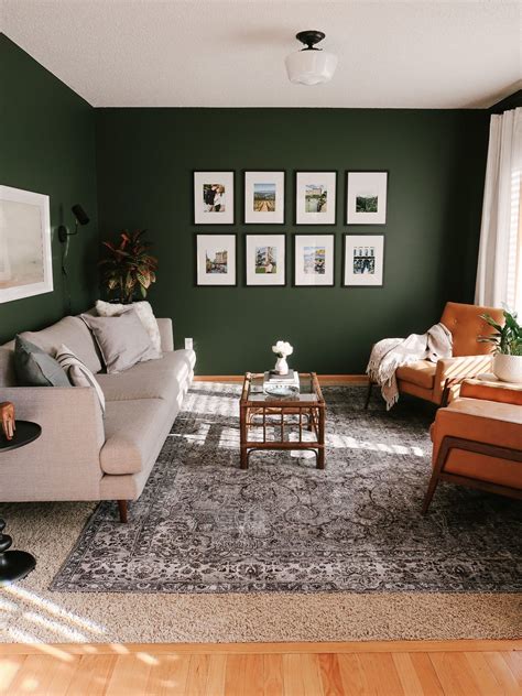 14 Dark Green Living Room