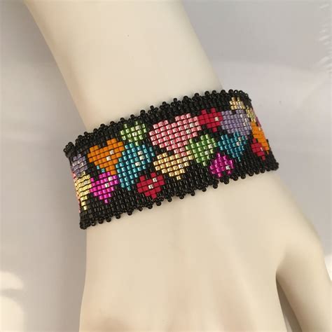 Floating Hearts Bracelet Bead Loom Pattern Digital Download Beaded By