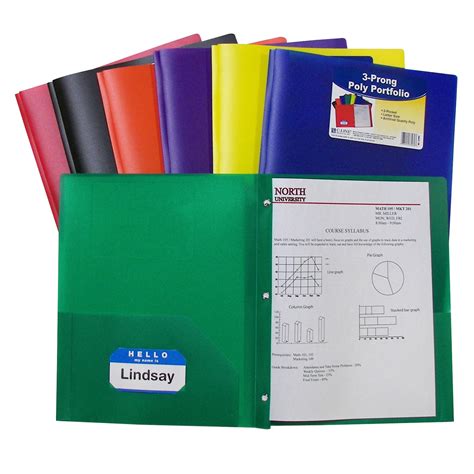 Two Pocket Heavyweight Poly Portfolio Folder With Prongs