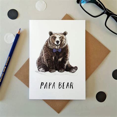 Papa Bear Fathers Day Card By Amelia Illustration