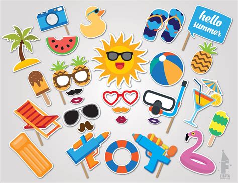 Pool Party Printable Props Printable Pool Party Props Etsy Photo Booth Party Props Pool