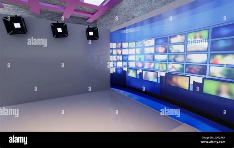 6x4ft Tv Show Backdrop 3d Abstract Media Television On Wall Tv Studio