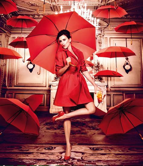 Penelope Cruz Red Umbrella Under My Umbrella Clear Umbrella Fashion