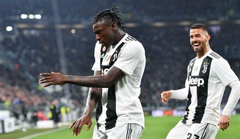 Also a bottle was thrown on the pitch following kean's celebration. Juventus' Moise Kean celebrates after scoring during the ...