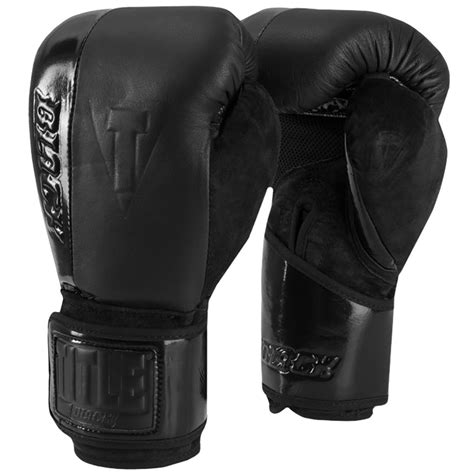 Title Boxing Black Blast Hook And Loop Training Gloves 16 Oz Black