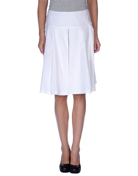 Prada Sport Knee Length Skirt In White Lyst