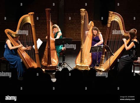 a 4 girls 4 harps concert in the cut arts centre in suffolk as part of the town s arts festival