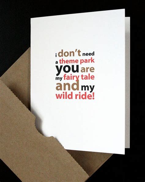 Funny Sexy Love Card — I Dont Need A Theme Park — Husband Wife