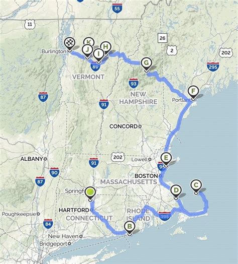 New England Road Trip Trip Planner Map System Map