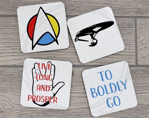 Star Trek Inspired Coasters Hardboard Coasters Cork Bottom Etsy