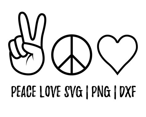 Peace Love Svg Hand Peace Sign Svg Hand Drawn Heart And Peace Etsy