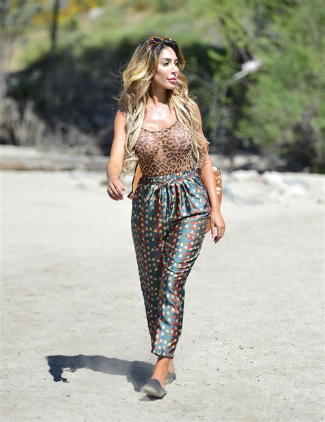 Farrah Abraham Hits The Beach In Sheer Leopard Print Swimsuit