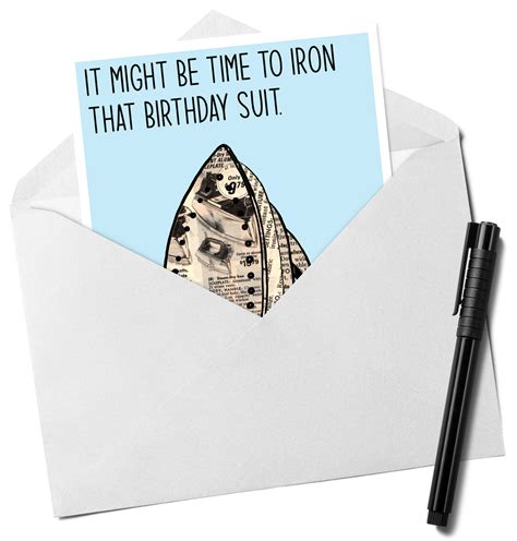 Time To Iron Your Birthday Suit Funny Birthday Card Paper Cutz Vintage