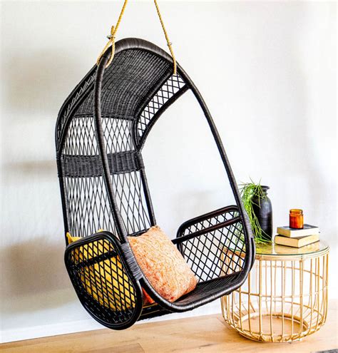 Chair hanging outdoor hanging chair outdoor furniture black seat chair garden hanging swing chair baby garden chair. Black Rattan Hanging Chair | Hanging Chairs | Haus of Rattan