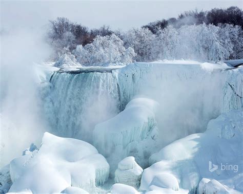 Melting Of Snow And Ice Waterfall 2015 Bing Theme Wallpaper Preview
